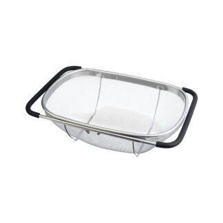 Edelstahlsieb mit verstellbaren Griffen 34x24x11cm