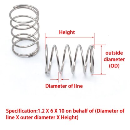 Edelstahl Druckfedern - 10er Set