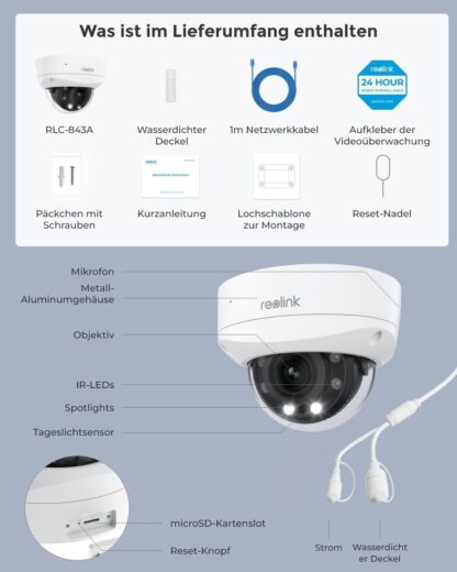 Reolink RLC-843A - P437, 4K PoE Kamera mit opt. 5x Zoom, vandalensicher - Image 8