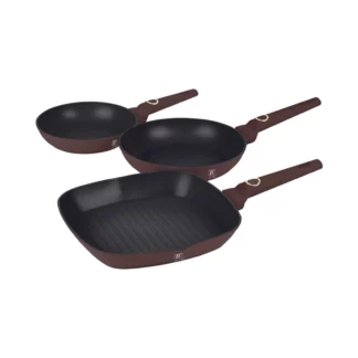 3-teiliges Bratpfannen Set Ø 20/24/28cm matt bordeaux Leonardo Collection