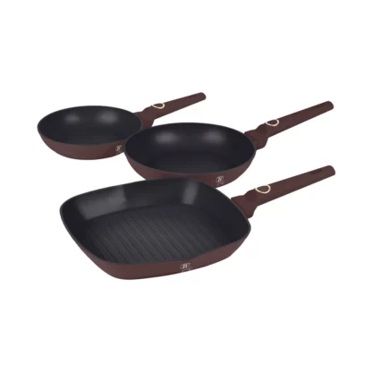 3-teiliges Bratpfannen Set Ø 20/24/28cm matt bordeaux Leonardo Collection