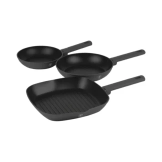 3-teiliges Bratpfannen Set Ø 20/24cm + 28 Grillpfanne matt Anthracite Collection