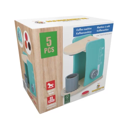 Kaffeemaschine Holz Spielzeug Set 5-teilig - Image 4