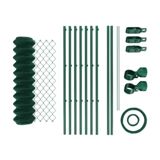 Maschendrahtzaun Komplettset grün 1.5 x 15 m