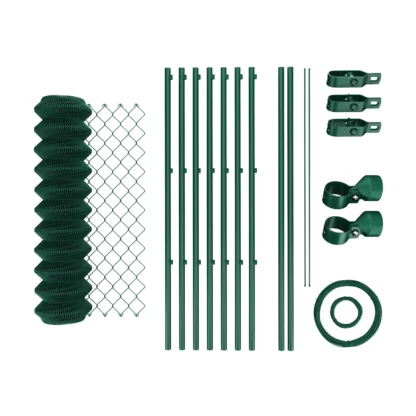 Maschendrahtzaun Komplettset grün 1.5 x 15 m