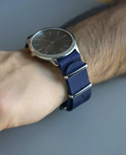 Uhrenarmband / Natostrap aus Nylon, 20mm, Blau - Image 6