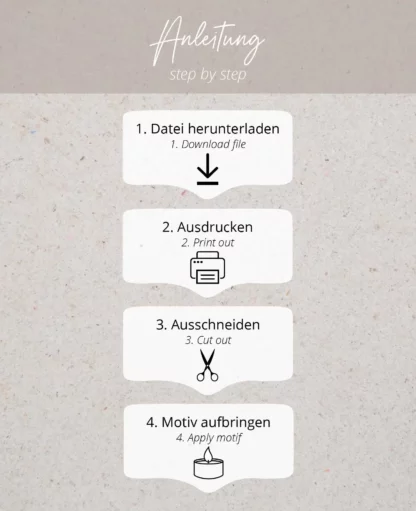 PDF-Vorlage zum Download für Wasserschiebefolien, Motive Herzliche Grüsse, Kerzentattoos zum Ausdrucken, Kerzen Dekorieren, Kerzensticker - Image 4