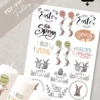 PDF-Vorlage zum Download für Wasserschiebefolien, Motive für Frühling und Ostern, Kerzentattoos zum Ausdrucken, Kerzen Dekorieren, Kerzensticker