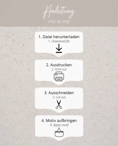 PDF-Vorlage zum Download für Wasserschiebefolien, Motive für Frühling und Ostern, Kerzentattoos zum Ausdrucken, Kerzen Dekorieren, Kerzensticker - Image 4