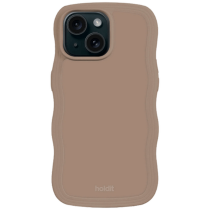 Holdit Wavy TPU Back Cover Braun Apple iPhone 13/14/15