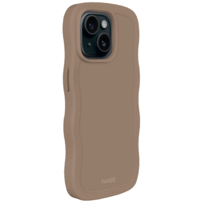 Holdit Wavy TPU Back Cover Braun Apple iPhone 13/14/15 - Image 2