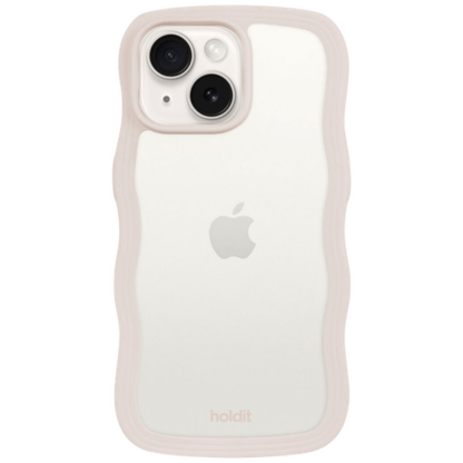 Holdit Wavy TPU Back Cover Durchsichtig/Beige Apple iPhone 13/14/15