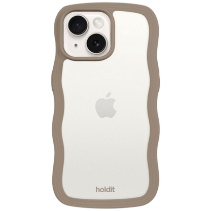 Holdit Wavy TPU Back Cover Durchsichtig/Braun Apple iPhone 13/14/15