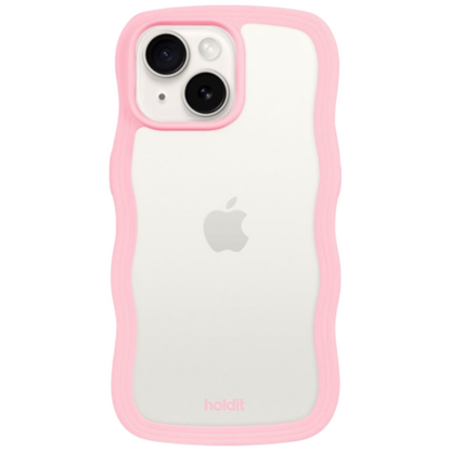 Holdit Wavy TPU Back Cover Durchsichtig/Rosa Apple iPhone 13/14/15