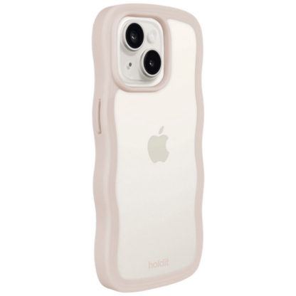 Holdit Wavy TPU Back Cover Durchsichtig/Beige Apple iPhone 13/14/15 - Image 2