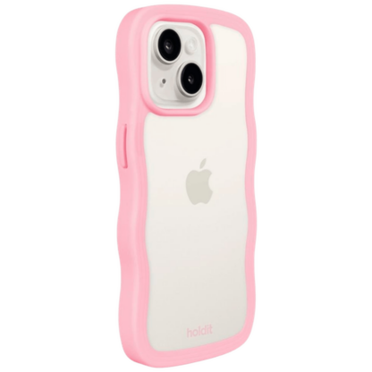 Holdit Wavy TPU Back Cover Durchsichtig/Rosa Apple iPhone 13/14/15 - Image 2