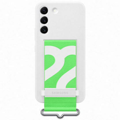 Samsung Silikon Back Cover Mit Band Weiß Samsung Galaxy S22