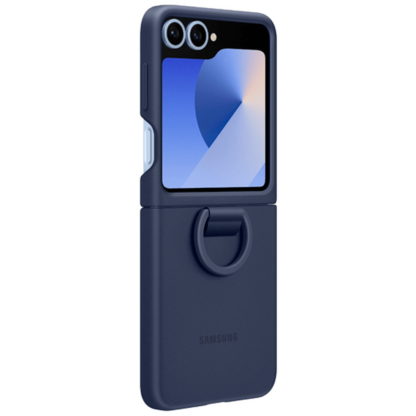 Samsung Silikon Back Cover mit Ring Dunkelblau Samsung Galaxy Z Flip 6 - Image 4