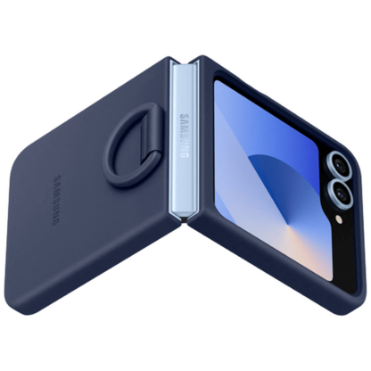 Samsung Silikon Back Cover mit Ring Dunkelblau Samsung Galaxy Z Flip 6 - Image 5