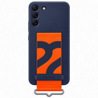 Samsung Silikon Back Cover Mit Band Blau Samsung Galaxy S22+