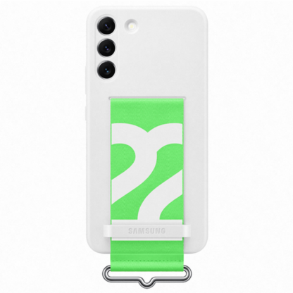 Samsung Silikon Back Cover Mit Band Weiß Samsung Galaxy S22+