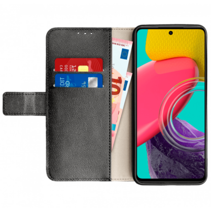 Just in Case Pu-Leder Book Hülle Schwarz Samsung Galaxy M53