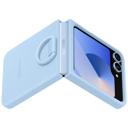 Samsung Silikon Back Cover mit Ring Blau Samsung Galaxy Z Flip 6 - Image 5