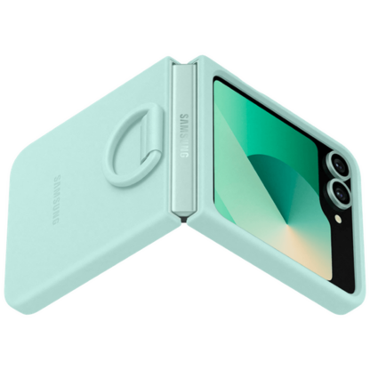 Samsung Silikon Back Cover mit Ring Minze Samsung Galaxy Z Flip 6 - Image 4