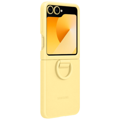 Samsung Silikon Back Cover mit Ring Gelb Samsung Galaxy Z Flip 6 - Image 4
