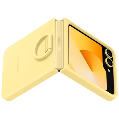 Samsung Silikon Back Cover mit Ring Gelb Samsung Galaxy Z Flip 6 - Image 5