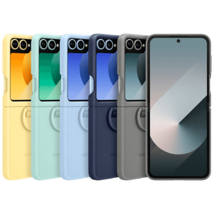 Samsung Silikon Back Cover mit Ring Gelb Samsung Galaxy Z Flip 6 - Image 7
