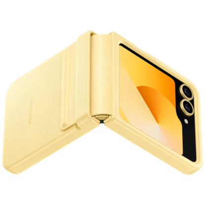 Samsung Pu-Leder Back Cover Gelb Samsung Galaxy Z Flip 6 - Image 4