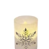 LED Kerze mit beweglicher Flamme  im Glas Snowflake  mit Flackerlicht [6 Stk.]