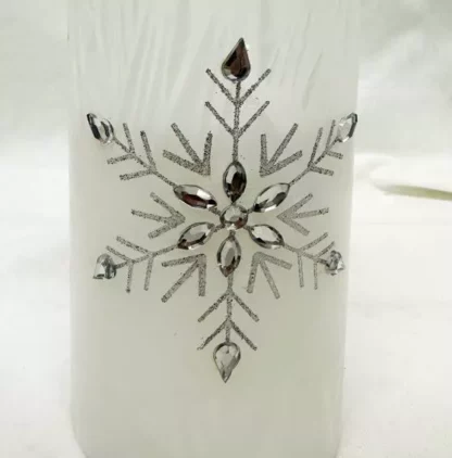 LED Kerze mit beweglicher Flamme  im Glas Snowflake  mit Flackerlicht [6 Stk.] - Image 4