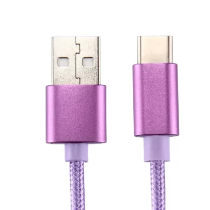 Typ C USB Schnell Ladekabel 2m Violett rund - Image 2
