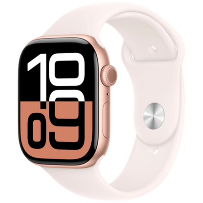 Apple Watch Series 10 4G 46mm Gold (Rosa Gummi Armband S/M) - Image 2