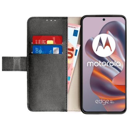 Just in Case Pu-Leder Book Hülle Schwarz Motorola Edge 50 Neo - Image 3
