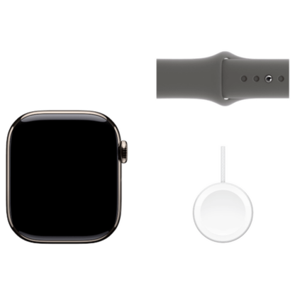 Apple Watch Series 10 4G 42mm Natural Titanium (Graues Gummi Armband M/L) - Image 4