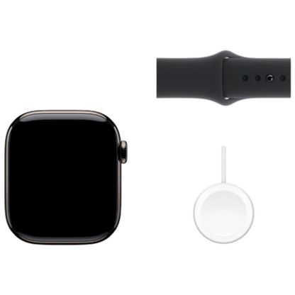 Apple Watch Series 10 4G 42mm Slate Titanium (Schwarzes Gummi Armband M/L) - Image 4