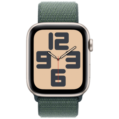 Apple Watch SE 2024 4G 44mm Gold (Grünes Nylon Armband)