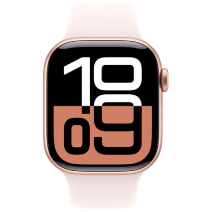 Apple Watch Series 10 4G 42mm Gold (Rosa Gummi Armband M/L)