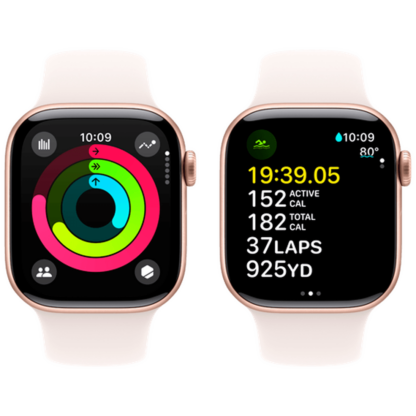 Apple Watch Series 10 4G 42mm Gold (Rosa Gummi Armband M/L) - Image 3