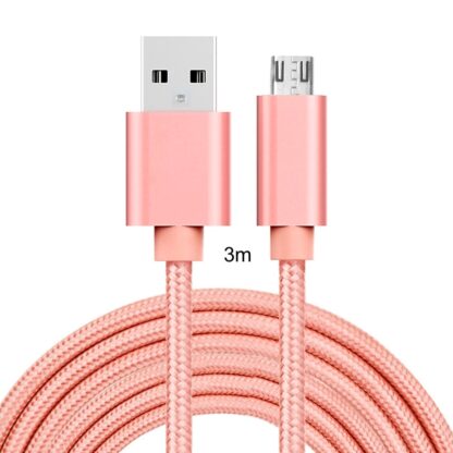 Ladekabel Micro-USB Schnellladekabel 3m Rosegold