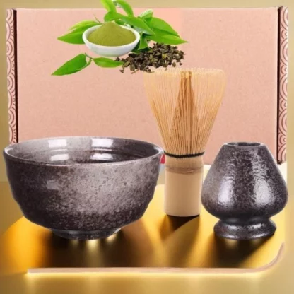 Matcha Grün Tee Set Buraun inkl. Matcha Besen