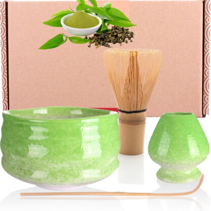 Matcha Tee Set Moegi inkl. Bambus Besen, Schale und Löffel