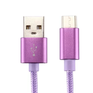 Typ C USB Schnell Ladekabel 2m Violett rund