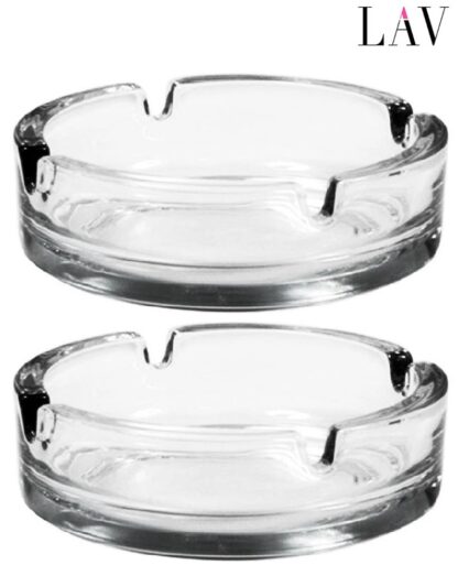 2er-Set Glas ASCHENBECHER transparent stapelbar LAV 10,6×3,4cm