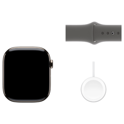 Apple Watch Series 10 4G 46mm Natural Titanium (Graues Gummi Armband M/L) - Image 4