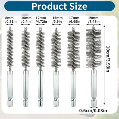 Edelstahl-Bürsten für Bohrmaschinen, 6 Stk. - Image 4