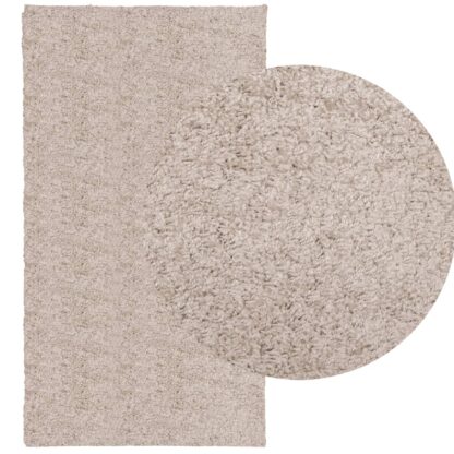 Shaggy-Teppich PAMPLONA Hochflor Modern Beige 120x120 cm - Image 3